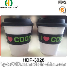 Tasse de café de voyage réutilisable de tasse de voyage avec le couvercle et la bande de silicium (HDP-3028)